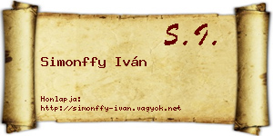 Simonffy Iván névjegykártya