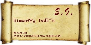 Simonffy Iván névjegykártya